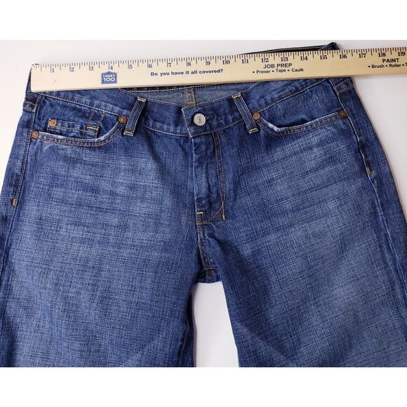 7 For All Mankind Women's Size 32 Dojo Flare Leg Jeans Medium Wash in VGUC - Picture 10 of 14